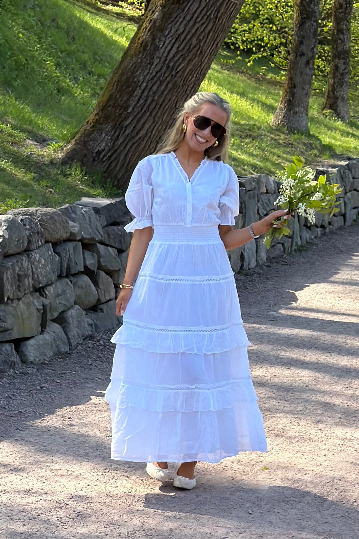 Vera Voile Dress - Vit