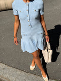 Gerdalil Cotton Knit Dress - Ljusblå
