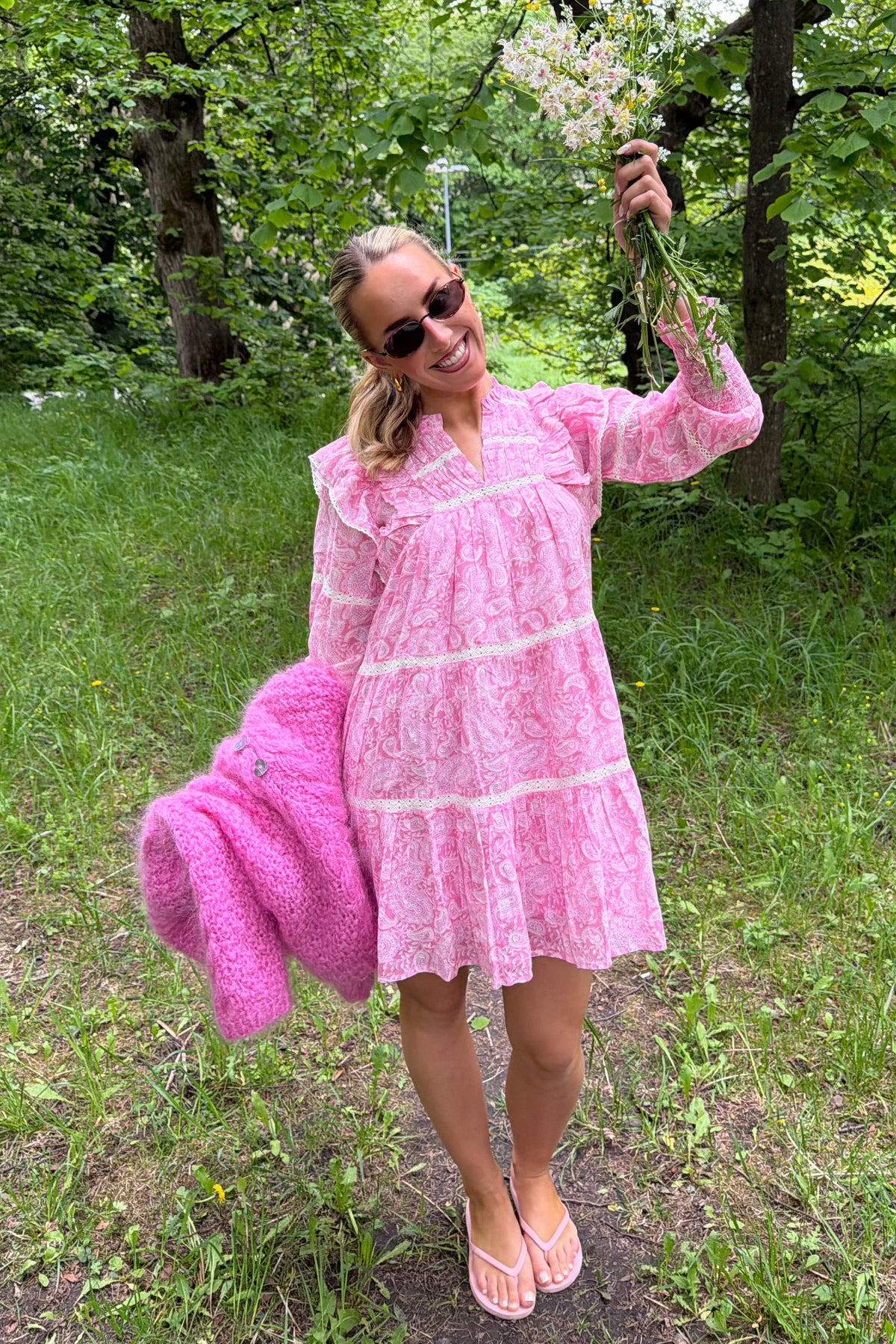 Ellie Paisley Dress - Pink Paisley