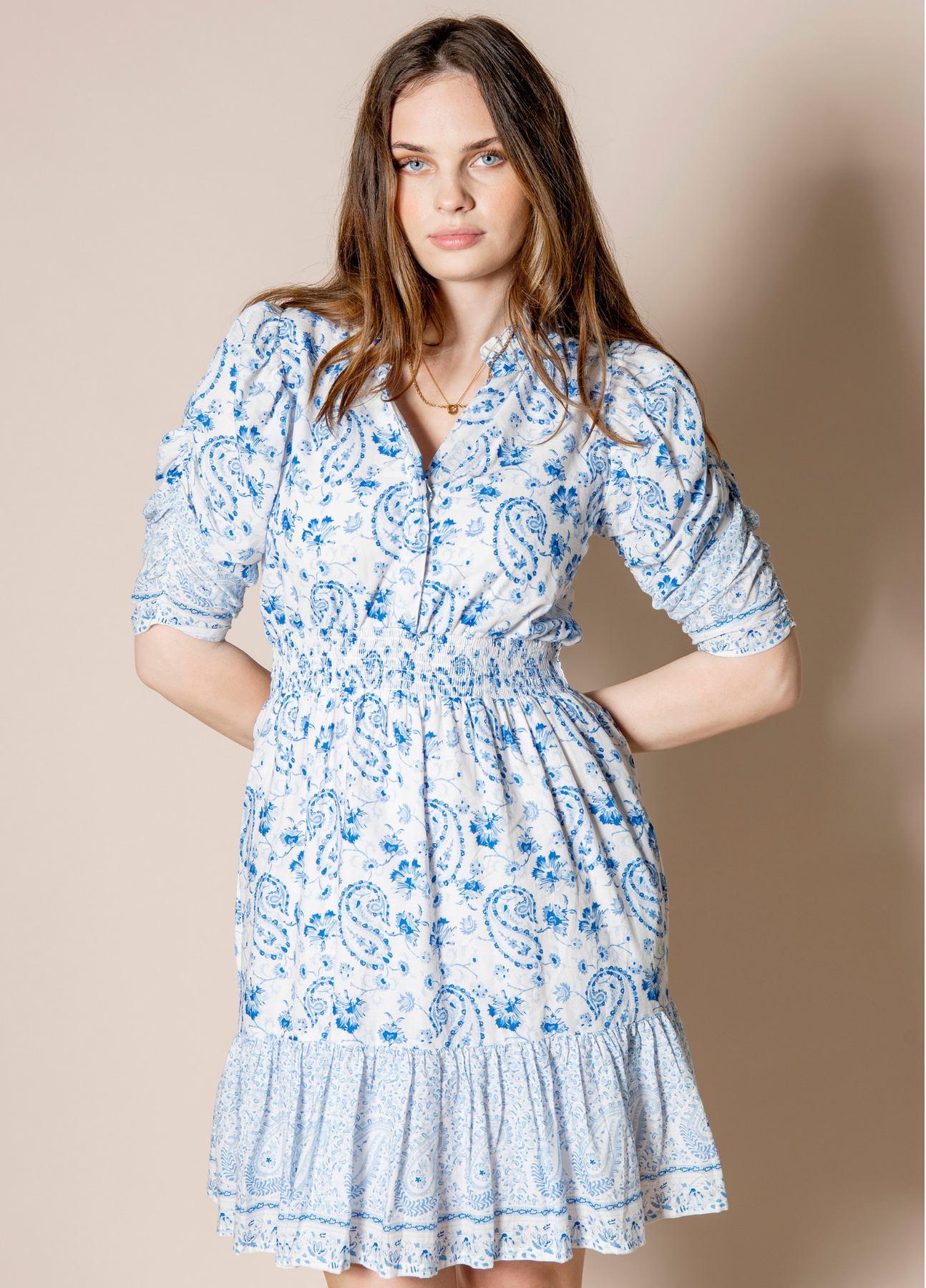 Billie Dress Short Sleeve - Capri Blue
