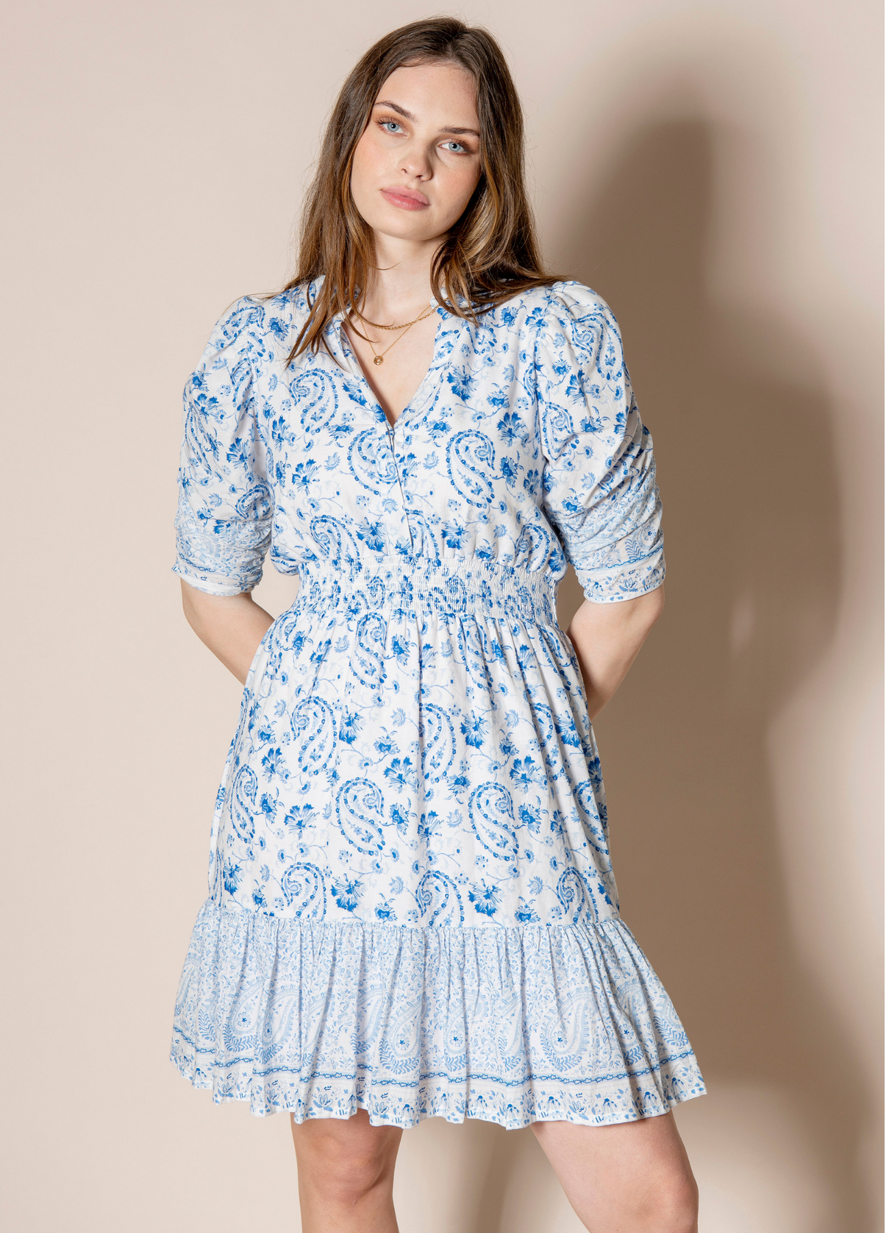 Billie Dress Short Sleeve - Capri Blue