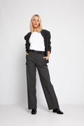 Rita Mw Wide Pant - Dark Grey Melange
