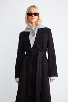Charlotte Cashmere Wool Coat - Black