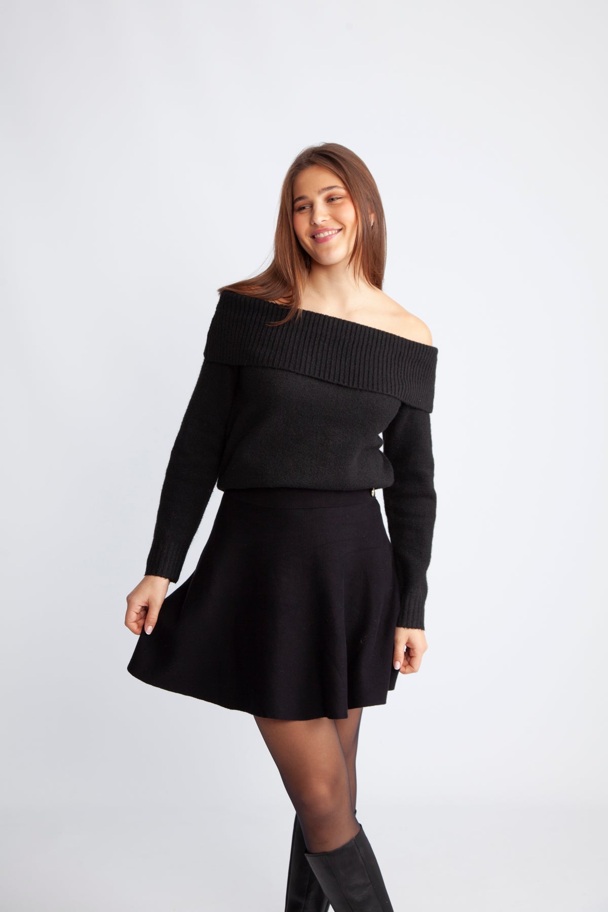 Jane Knit Blouse - Black