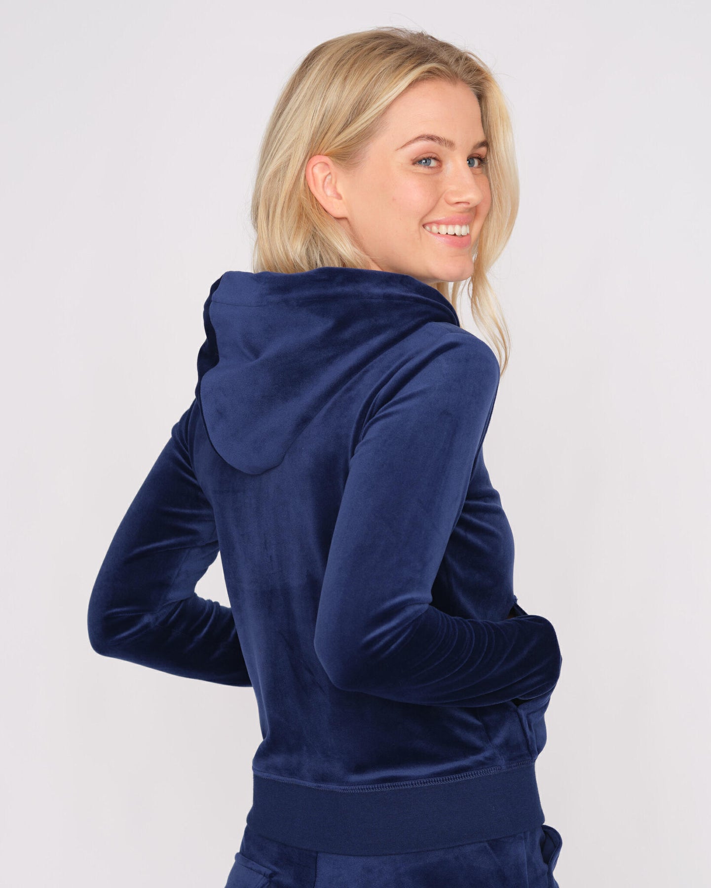 Robertson Classic Velour Zip Hoodie - Blue Depths