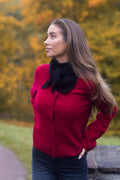 Clara Cashmere Knit Cardigan - Mörkröd