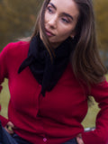 Clara Cashmere Knit Cardigan - Mörkröd