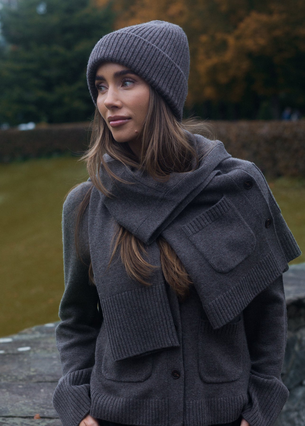 Victoria Cashmere Wool Beanie - Brun