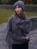 Liz Cashmere Knit Cardigan - Brun Melerad