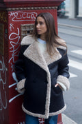 Marta Shearlingjacka - Svart/Creme