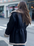 Marta Shearlingjacka - Svart/Creme