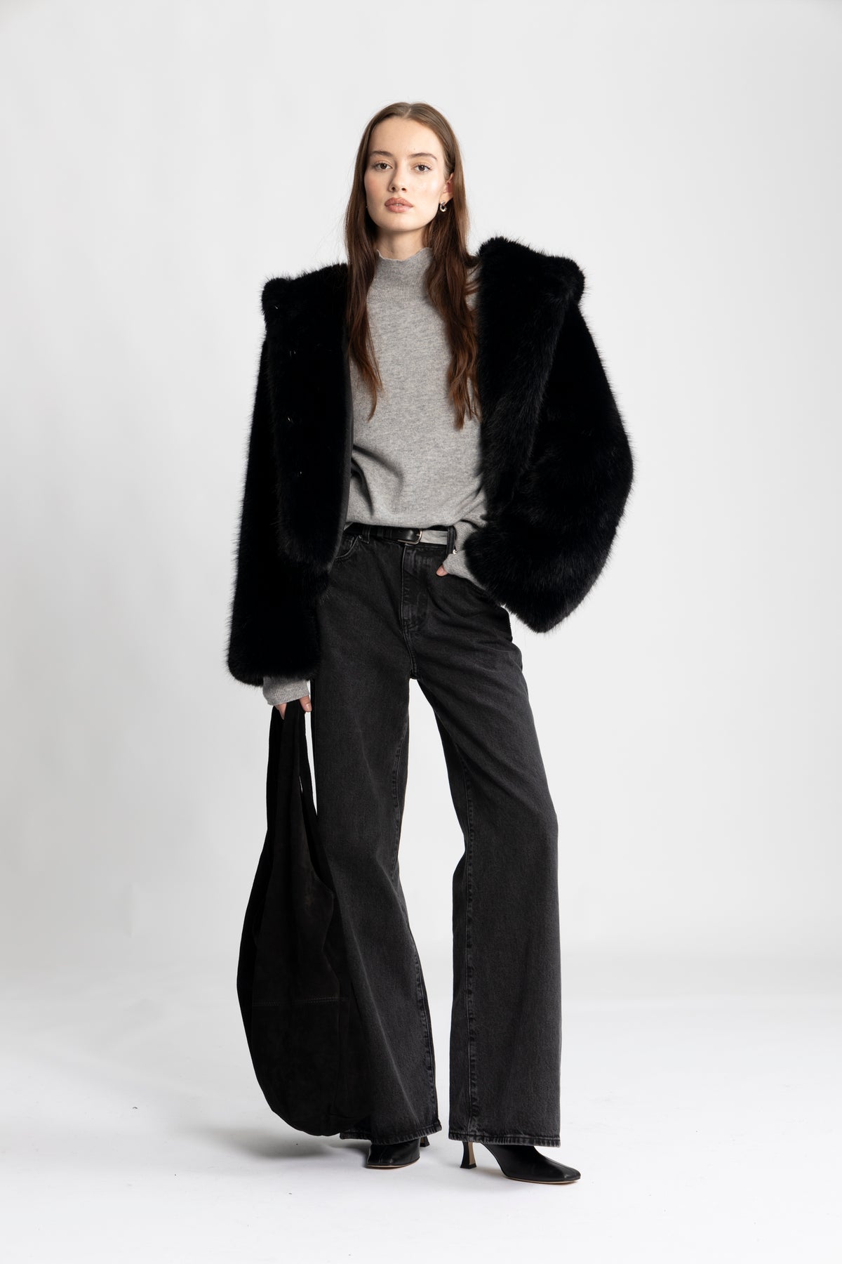 Astrid Faux Fur Jacket - Svart
