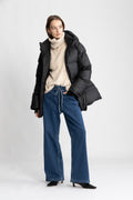 Sonja Belt Puffer Jacket - Black