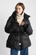 Sonja Belt Puffer Jacket - Black