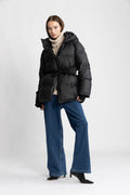 Sonja Belt Puffer Jacket - Black