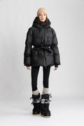 Sonja Belt Puffer Jacket - Black