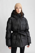 Sonja Belt Puffer Jacket - Black