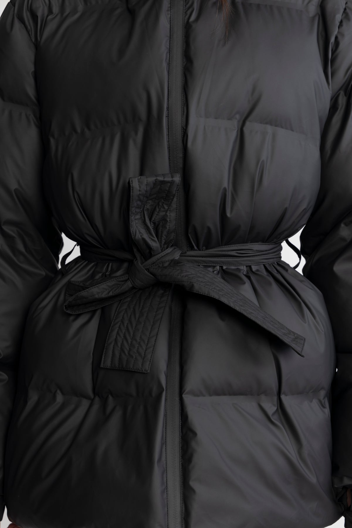 Sonja Belt Puffer Jacket - Black