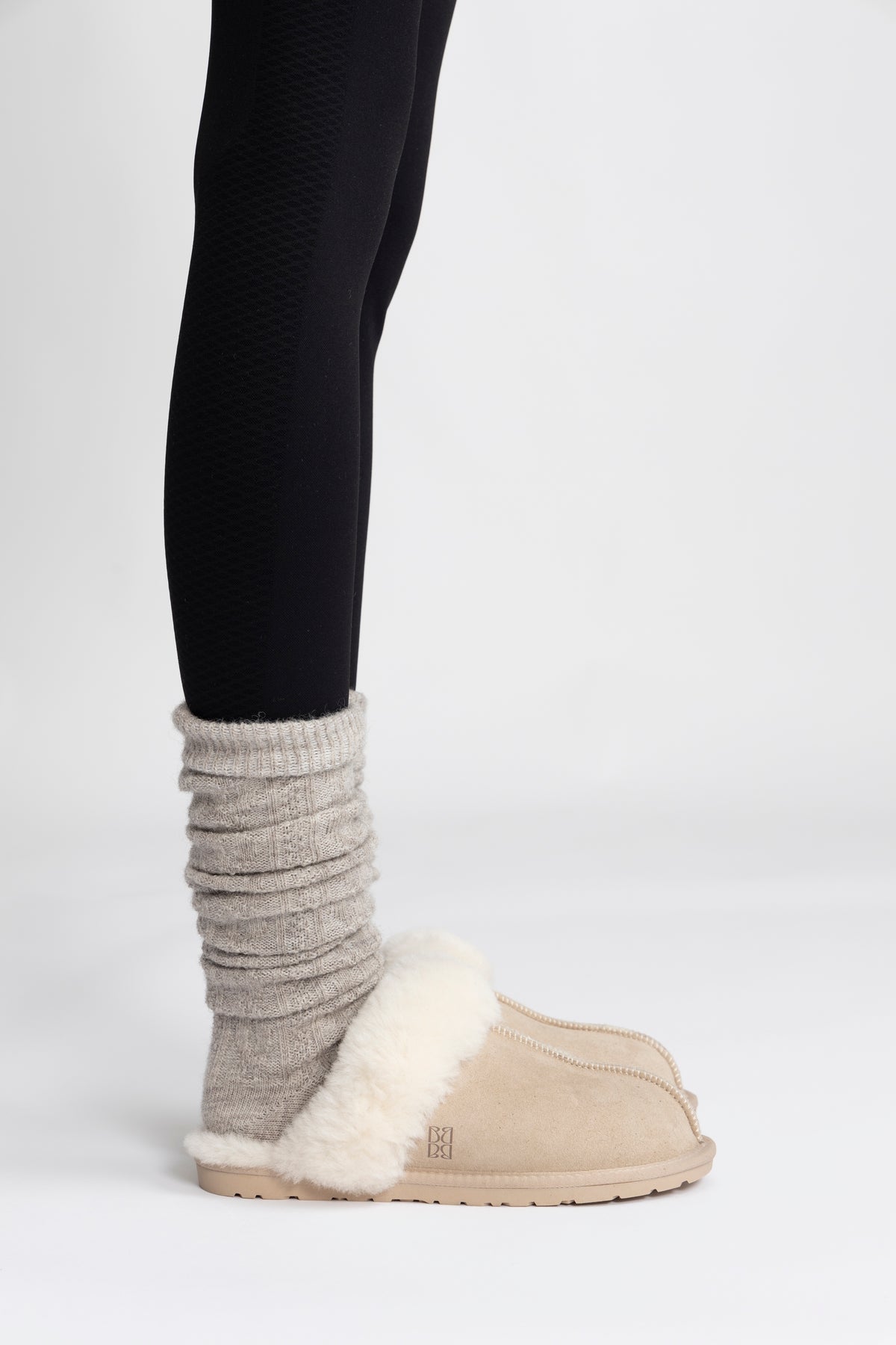 Selma Shearling Slippers - Beige