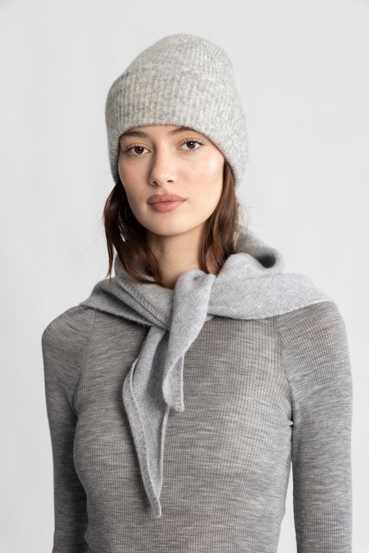Victoria Wool Scarf - Grey Melange