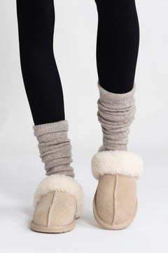 Selma Shearling Slippers - Beige