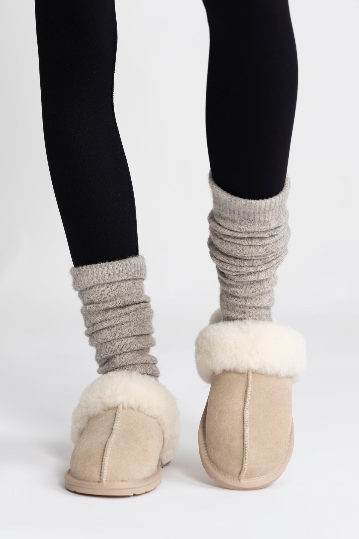Selma Shearling Slippers - Beige