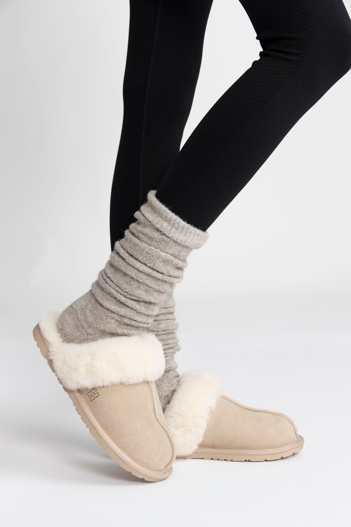 Selma Shearling Slippers - Beige