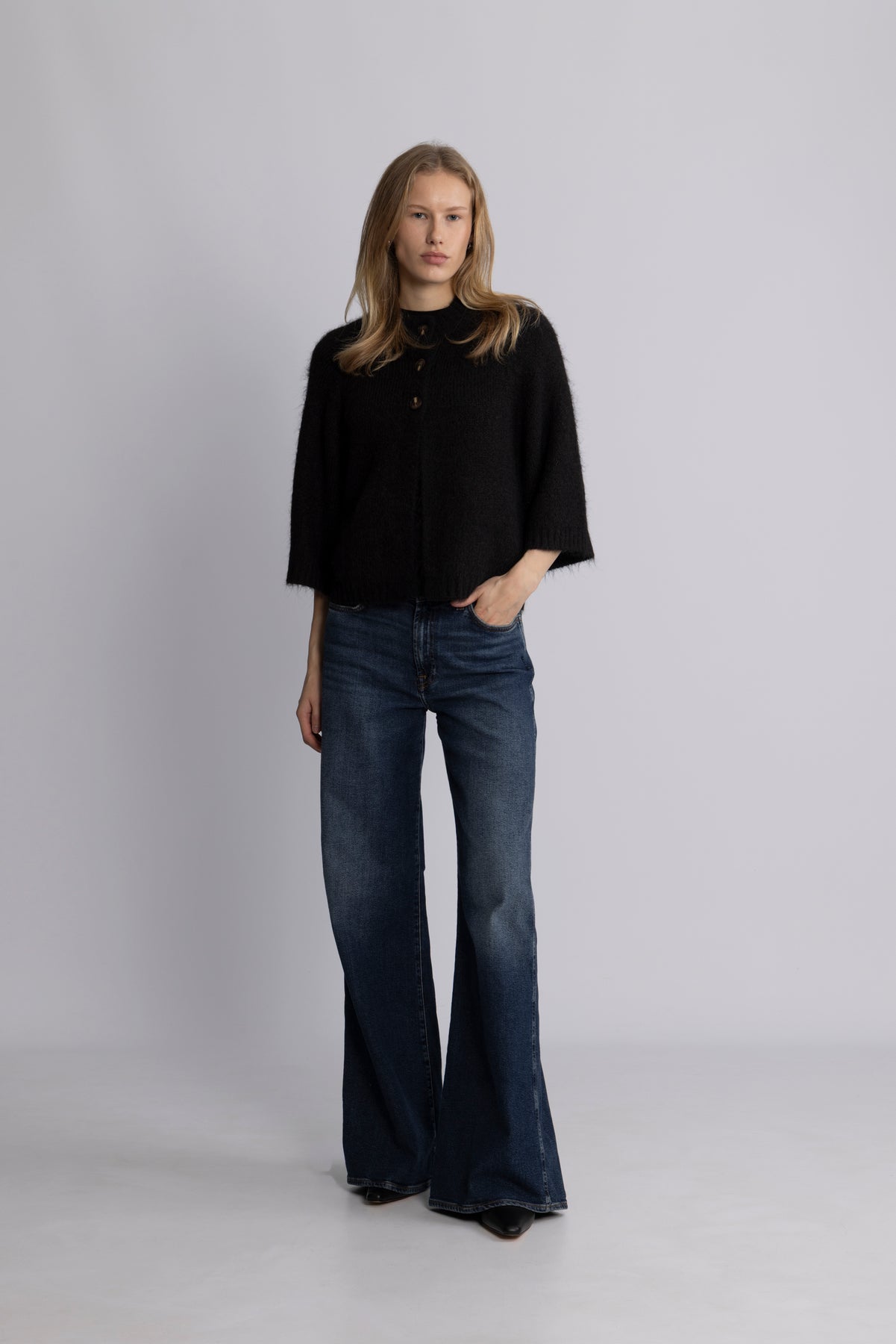 Diana Cape Cardigan - Mörkbrun