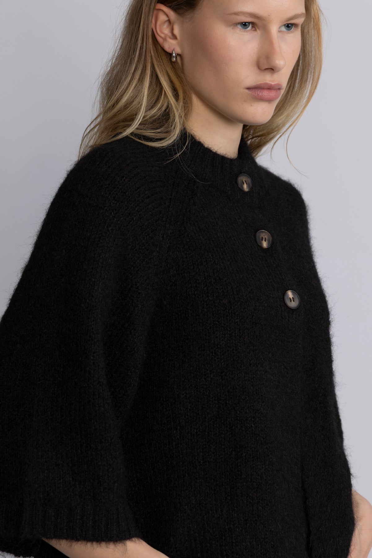 Diana Cape Cardigan - Mörkbrun