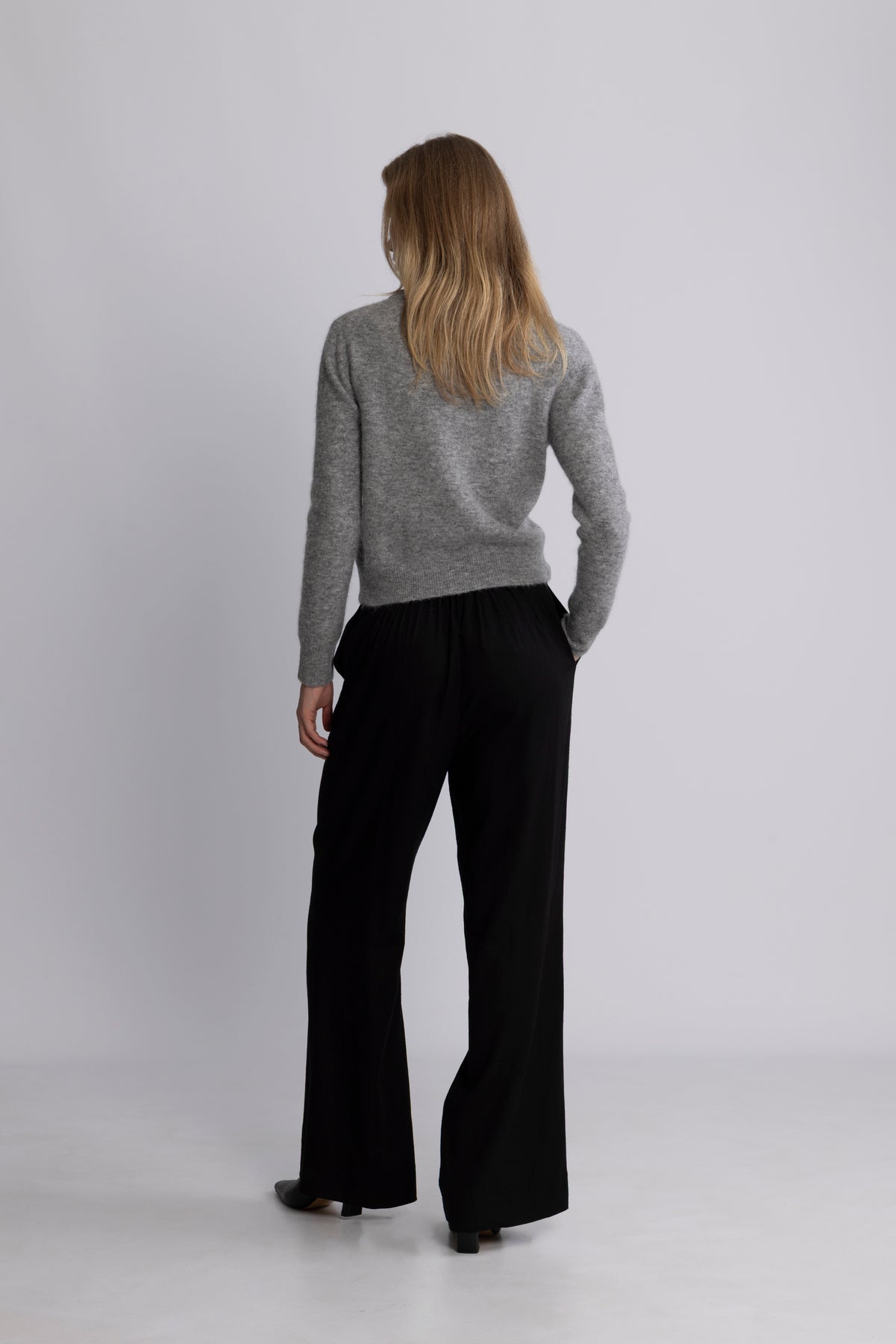 Mina Wool Cardigan - Ljusgrå melange