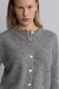 Mina Wool Cardigan - Ljusgrå melange