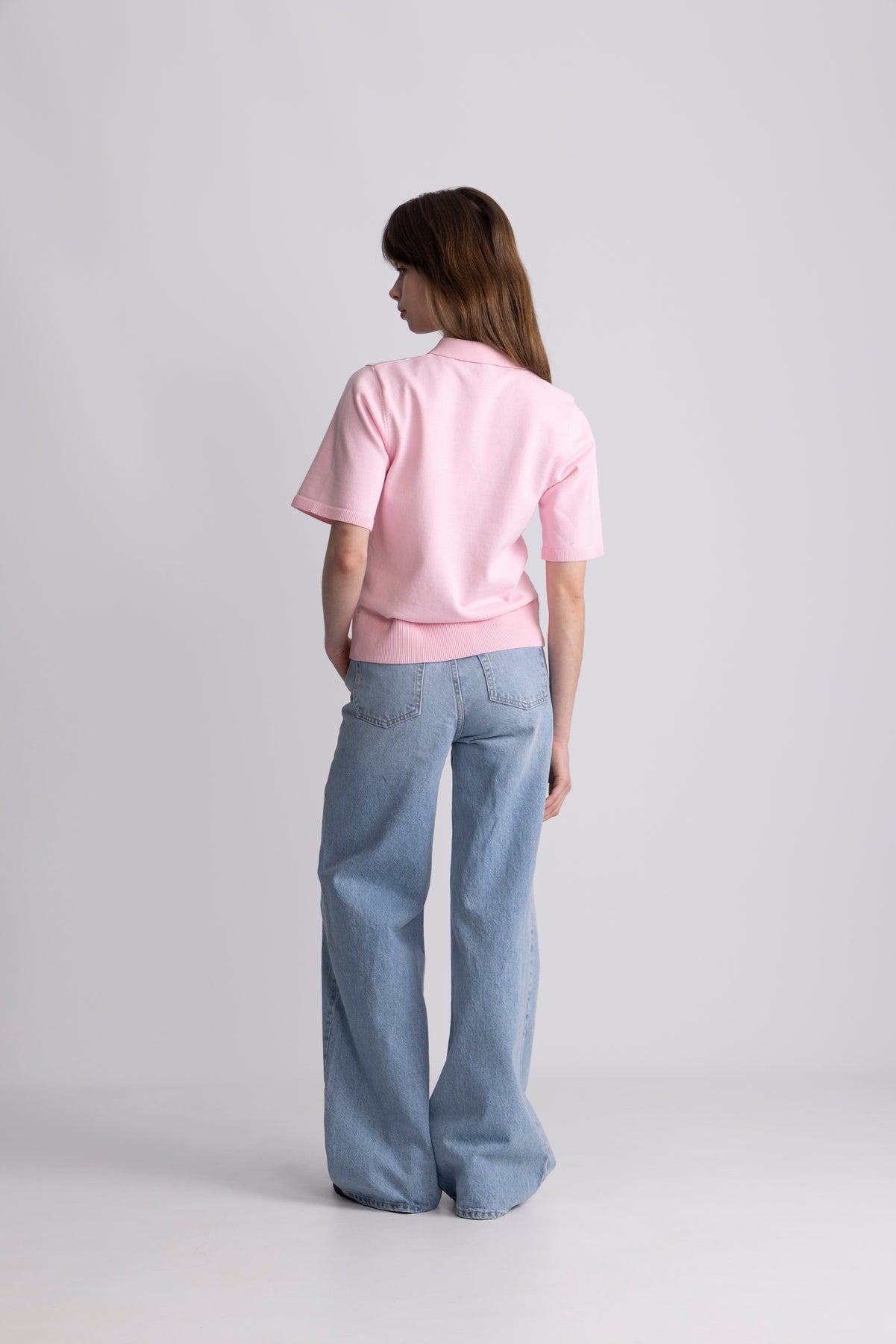 Esther Polo Knit Top - Rosa