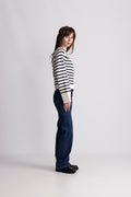 Pernille Knit Cardigan - Marinblå randig