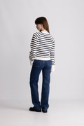 Pernille Knit Cardigan - Marinblå randig