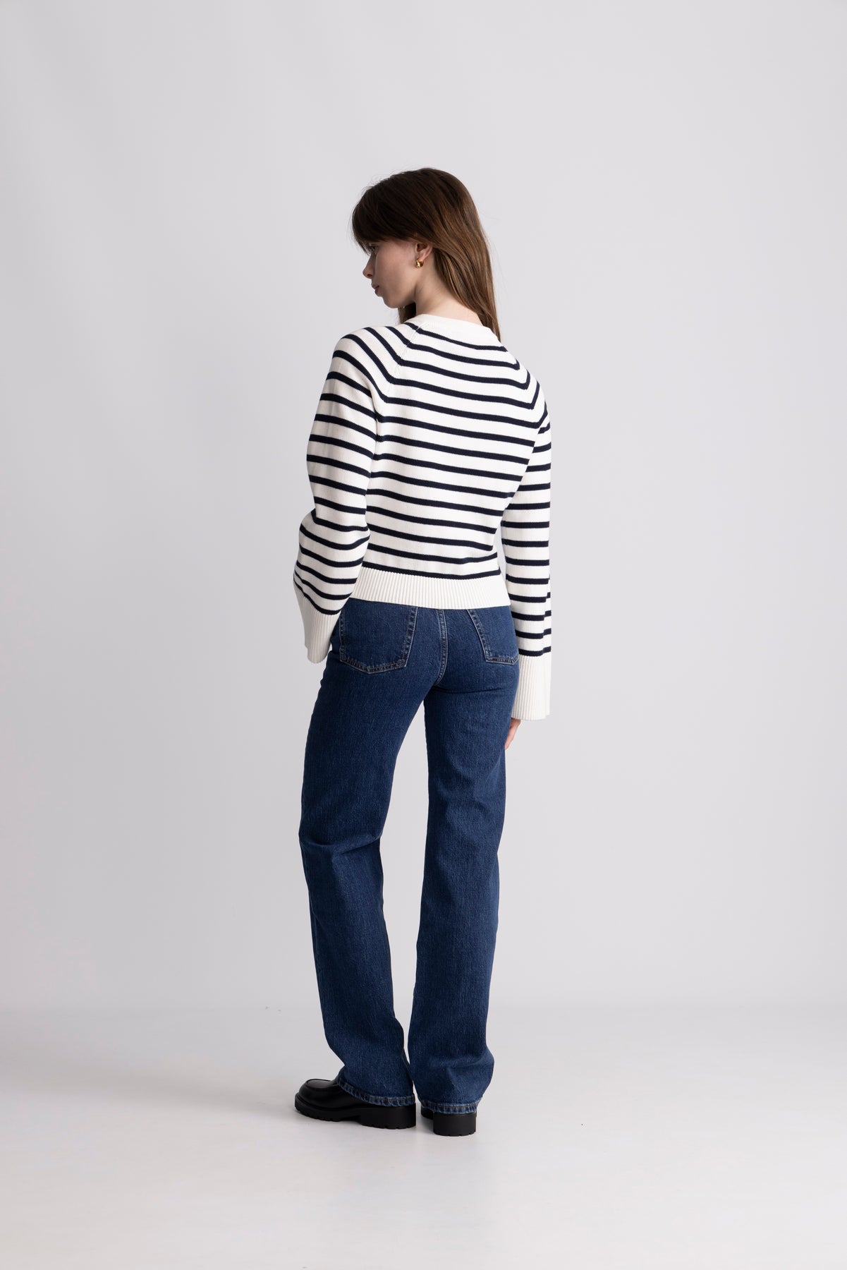 Pernille Knit Cardigan - Marinblå randig