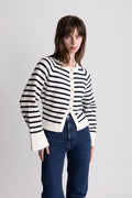 Pernille Knit Cardigan - Marinblå randig