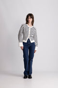 Pernille Knit Cardigan - Marinblå randig