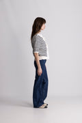 Frida Bow Knit - Off White/Blå