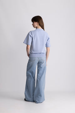 Esther Polo Knit Top - Blue