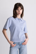 Esther Polo Knit Top - Blue