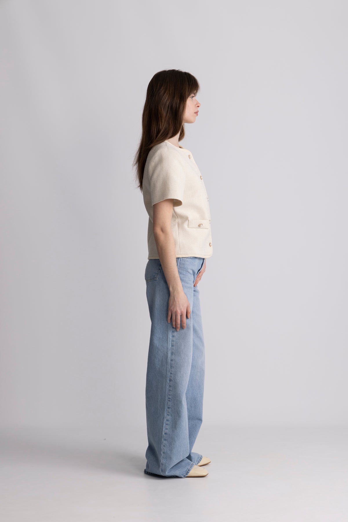 Amelia Short Sleeve Jacket - Off White