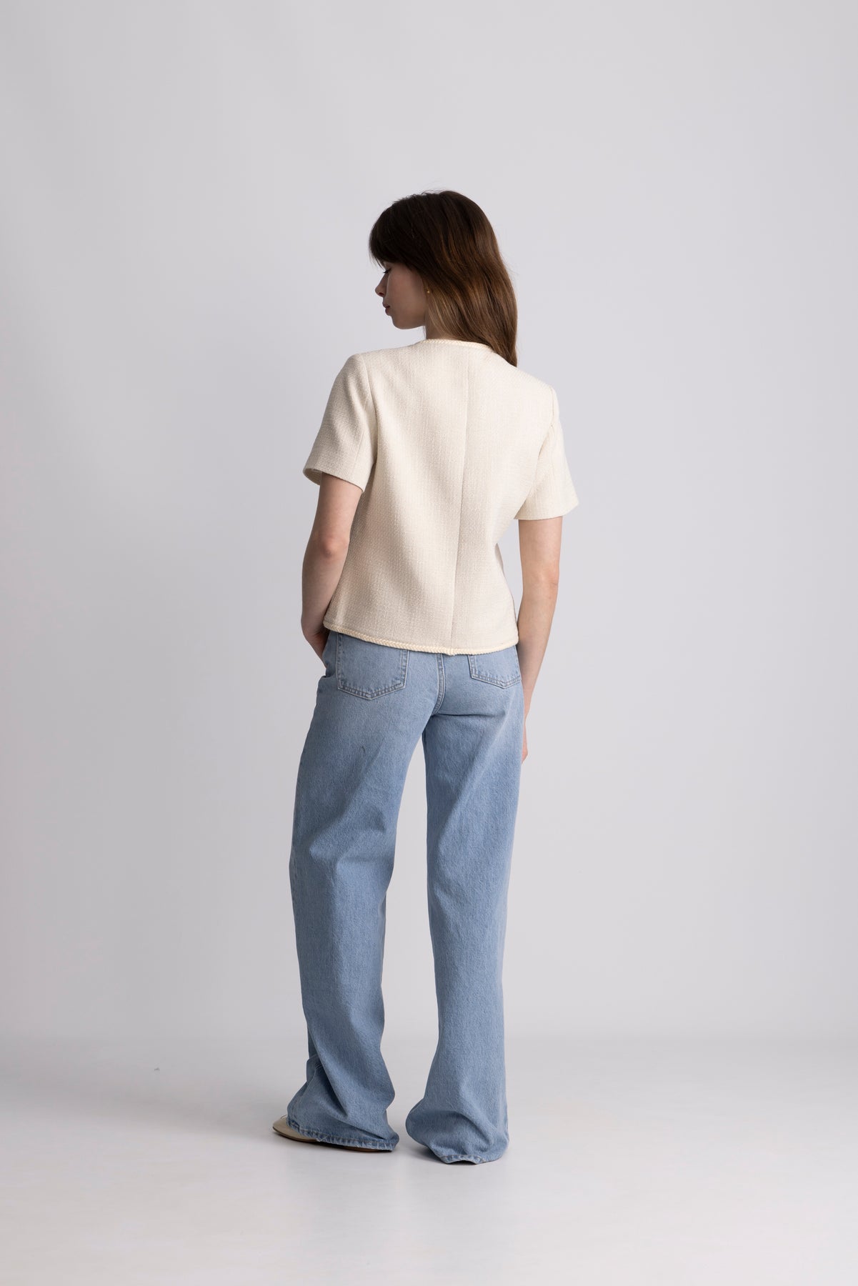 Amelia Short Sleeve Jacket - Off White