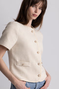 Amelia Short Sleeve Jacket - Off White