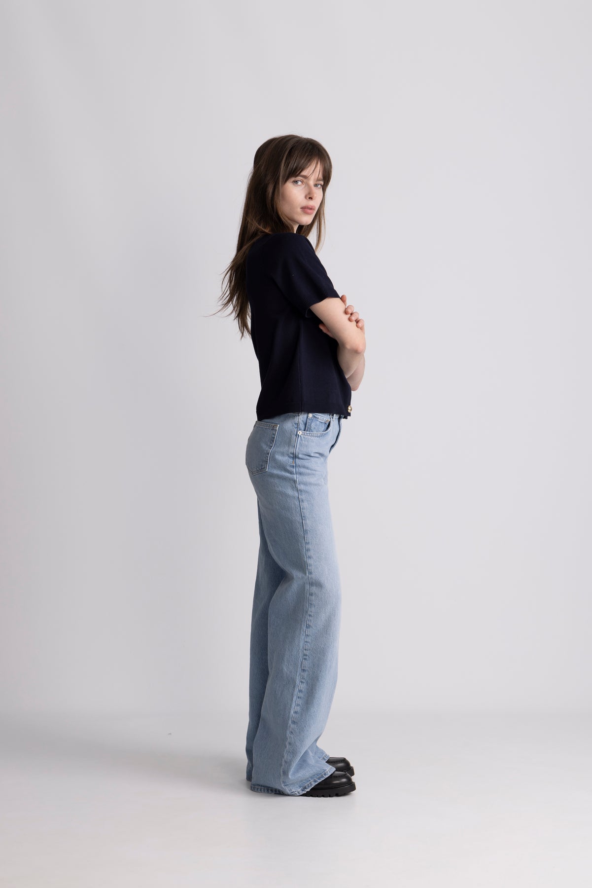 Helen Polo Knit Cardigan - Marinblå
