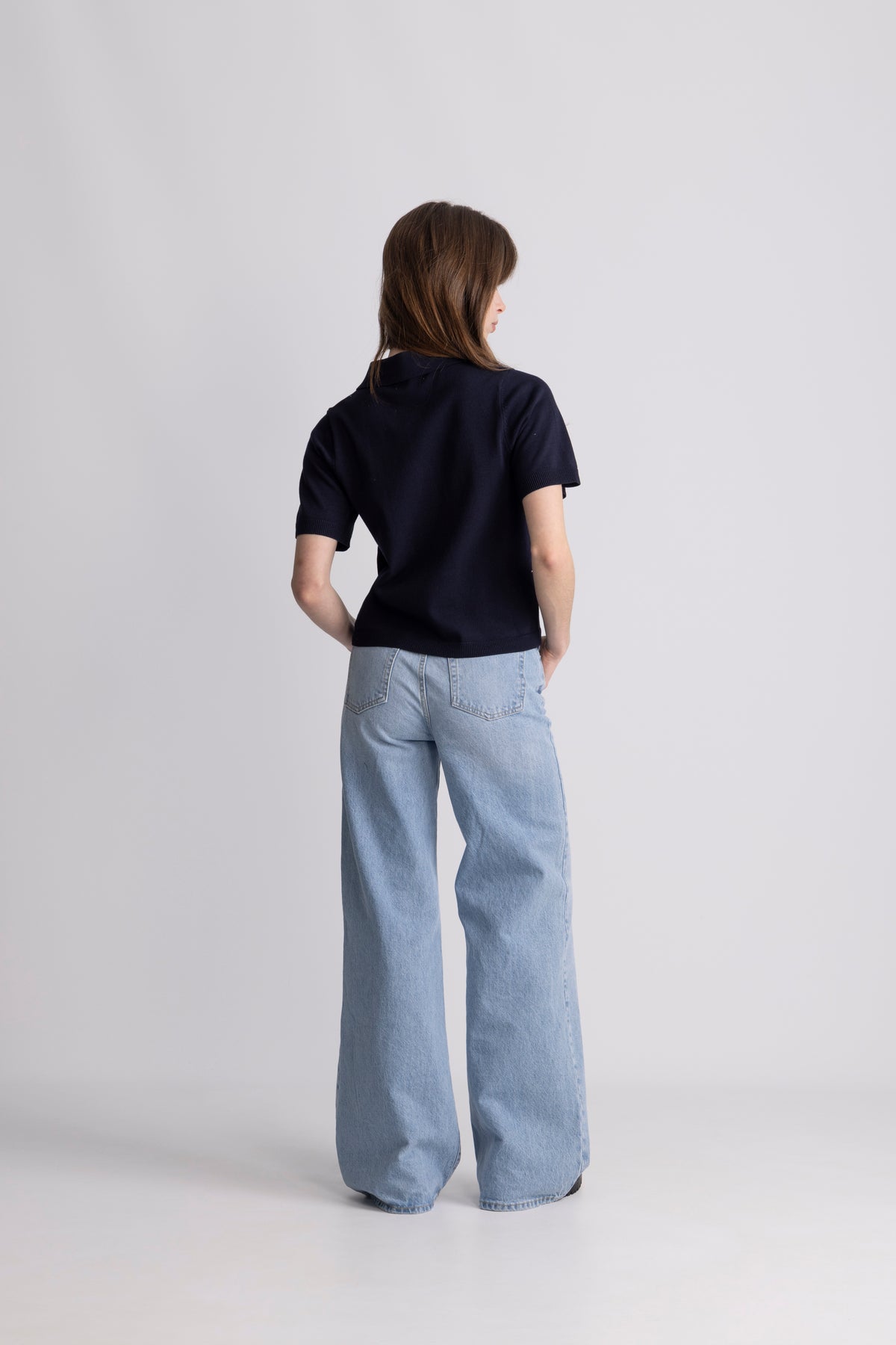 Helen Polo Knit Cardigan - Marinblå