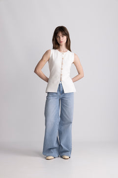 Therese Knit Waistcoat - Off White