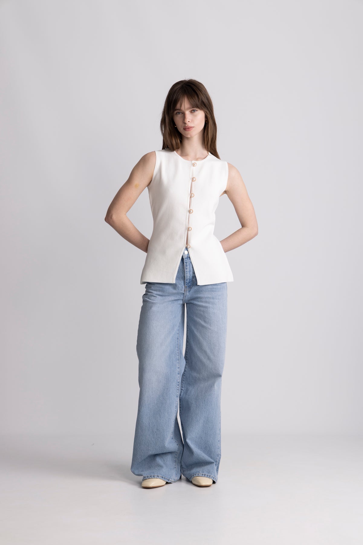Therese Knit Waistcoat - Off White