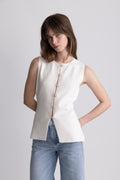 Therese Knit Waistcoat - Off White