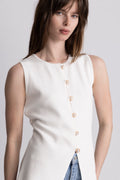 Therese Knit Waistcoat - Off White