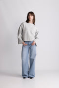Susan Stitch Sweater - Light Grey Melange
